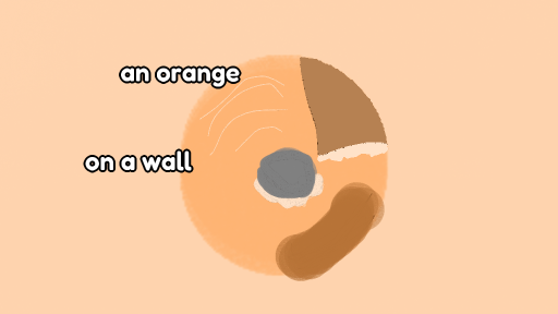 orange on a wall by akifuyu89
