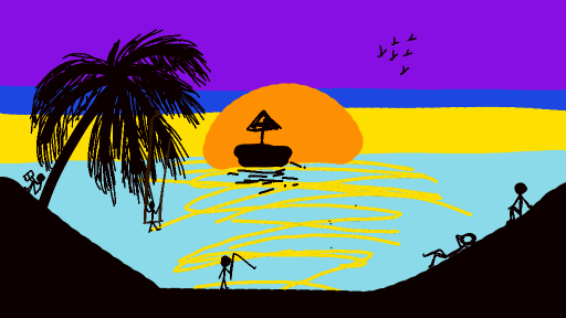 Stickmans in the beach by kate123448u