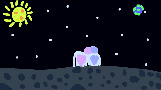 Two astronauts together by ariapinkprincess101